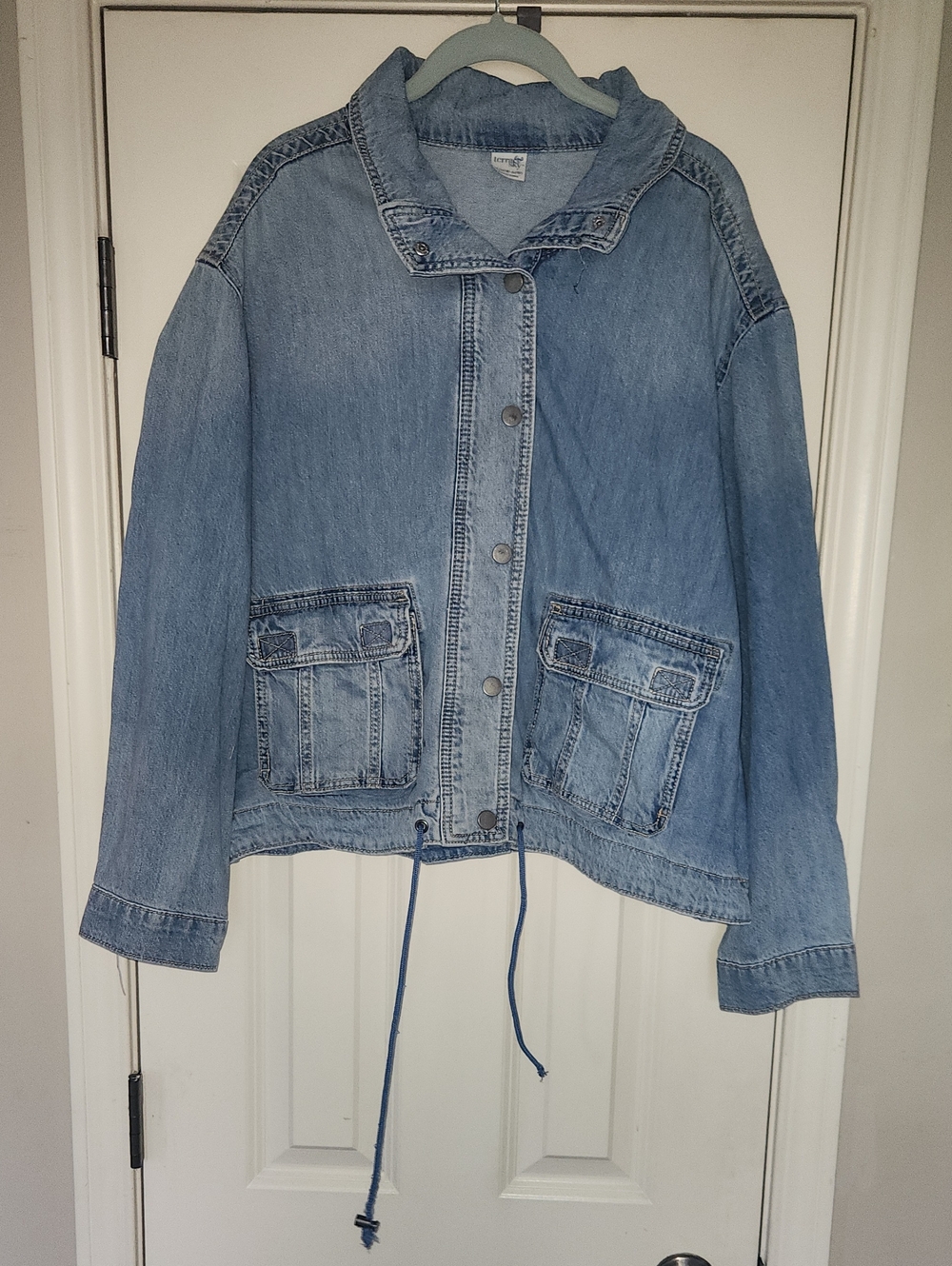 Terra & Sky Light Wash Denim Drawstring Jacket